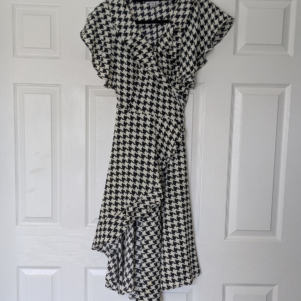 Unique Vintage Black and White Asymmetrical Dress